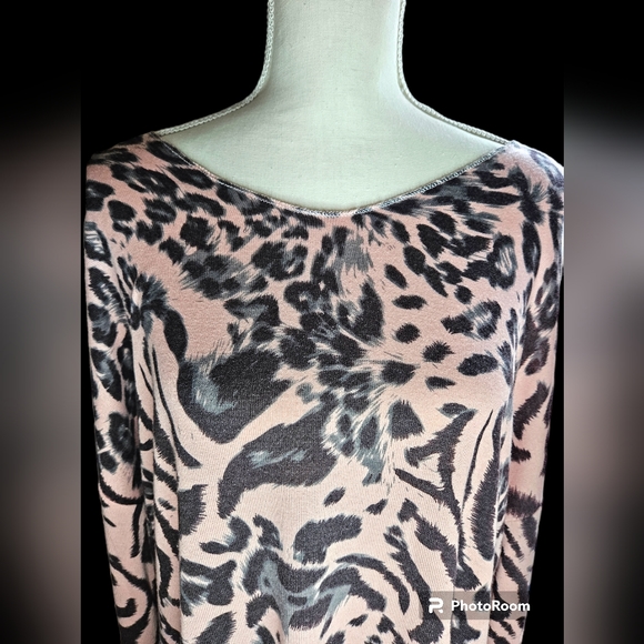 Charlie B Large Pink Leopard Long Sleeve Stretchy Top - Picture 7 of 9